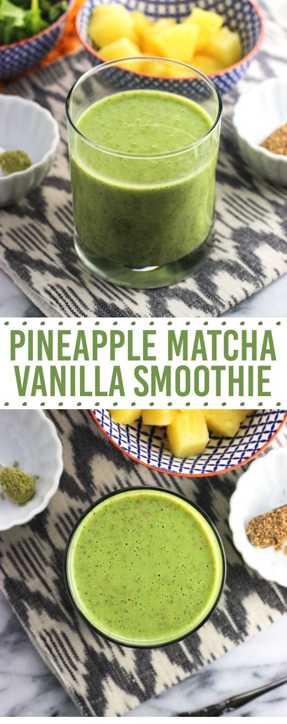 Pineapple Matcha Vanilla Smoothie