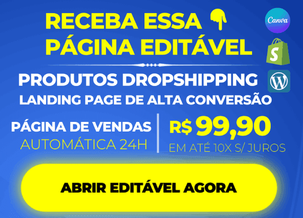 Landing Page Shopify Canva Editável Wordpress Dropshipping Produtos Brasil