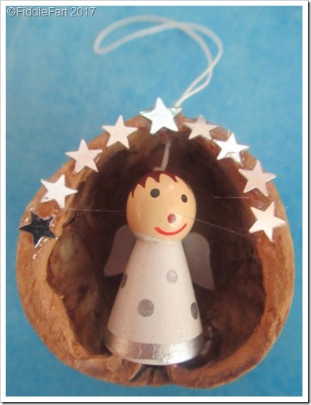 walnut shell ornaments Christmas Angel
