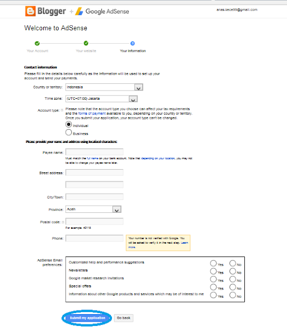 Cara Daftar Google Adsense terbaru 2016