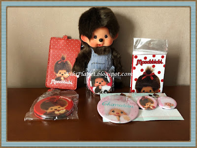 monchhichi chimutan kiki accessories item badges fes rock, miroir, sticky note, porte adresse