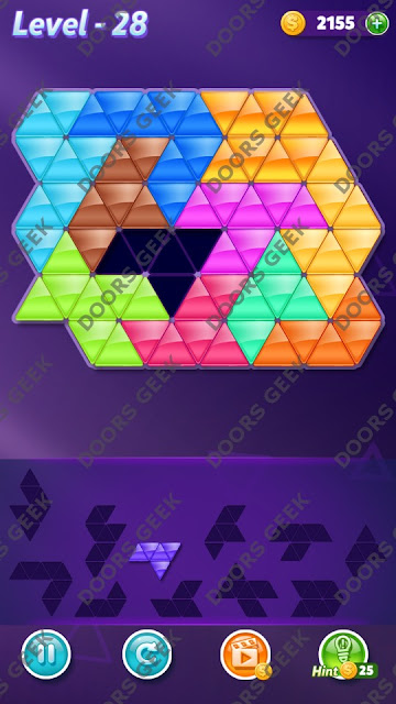 Block! Triangle Puzzle Challenger Level 28 Solution, Cheats, Walkthrough for Android, iPhone, iPad and iPod