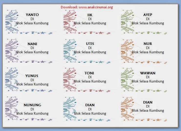 Cara Membuat Label Undangan Unik Gambar Bintang Berwarna 