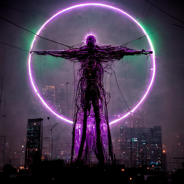 Cyberpunk Vitruvian Man