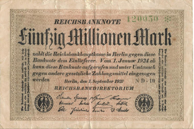 German 50 million mark banknote