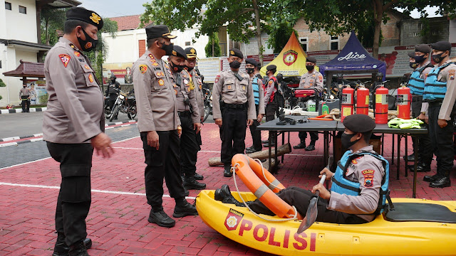 Kapolres Wonogiri Lakukan Pengecekan Kesiapan Kontijensi Penanggulangan Bencana