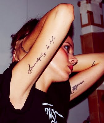 Freja Beha's Tattoos Serendipity is Life This Too Shall Pass