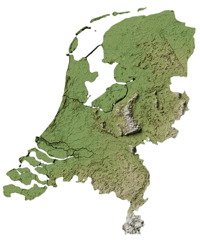 Netherlands Relief Map