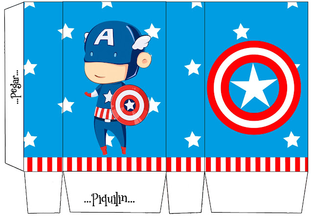 Captain America Baby,  Free Printable Box.