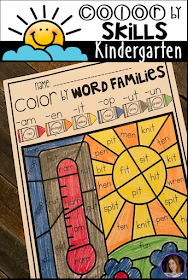 The boys and girls will look closer at word ending and make up with Color by Word Families.