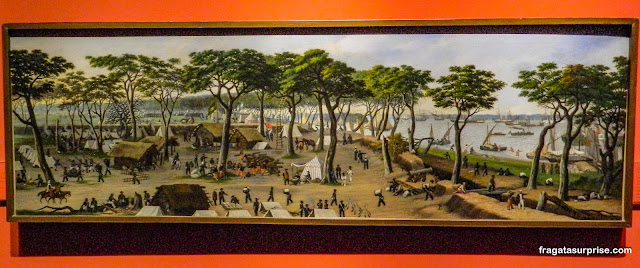 "Vista interior de Curuzú à montante", cena da Guerra do Paraguai pintada por Cándido López em 1866, MNBA, Buenos Aires