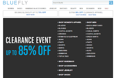 On this labor day, Bluefly offers a sale off up to 85% for clearance. This is a big sale that you can't ignore.