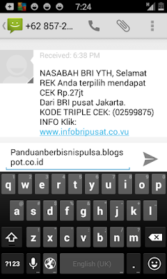 Ciri - ciri Penipuan Melalui SMS