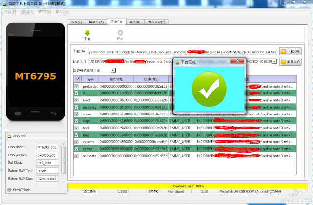 xiaomi Redmi Note 3 Mtk Dead Recovery Mi Account Done Firmware Flash File+Tool