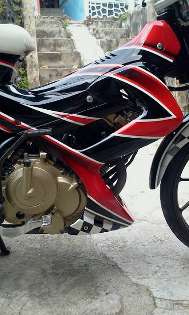 Modifikasi satria fu airbrush red black art  MODIFIKASI MOTOR