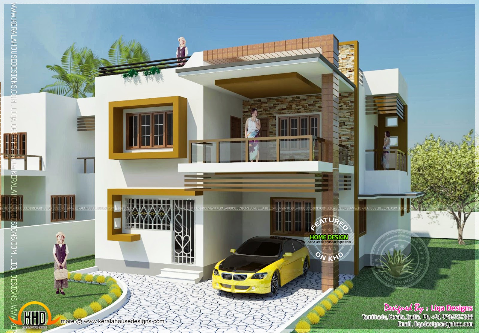 Double storied Tamilnadu  house  design Home  Kerala Plans 