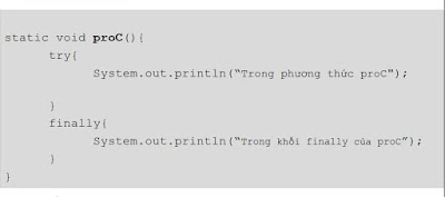 Sử dụng từ khóa final trong try...catch trong lập trình java