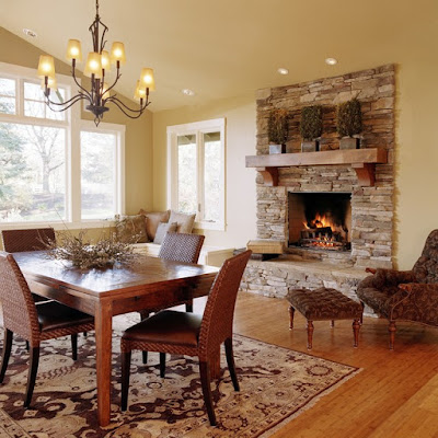 Creating Warmth with Dining Room Fireplace