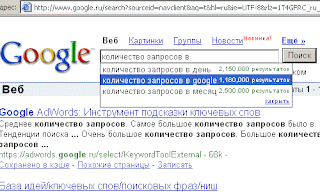 количества запросов в Google