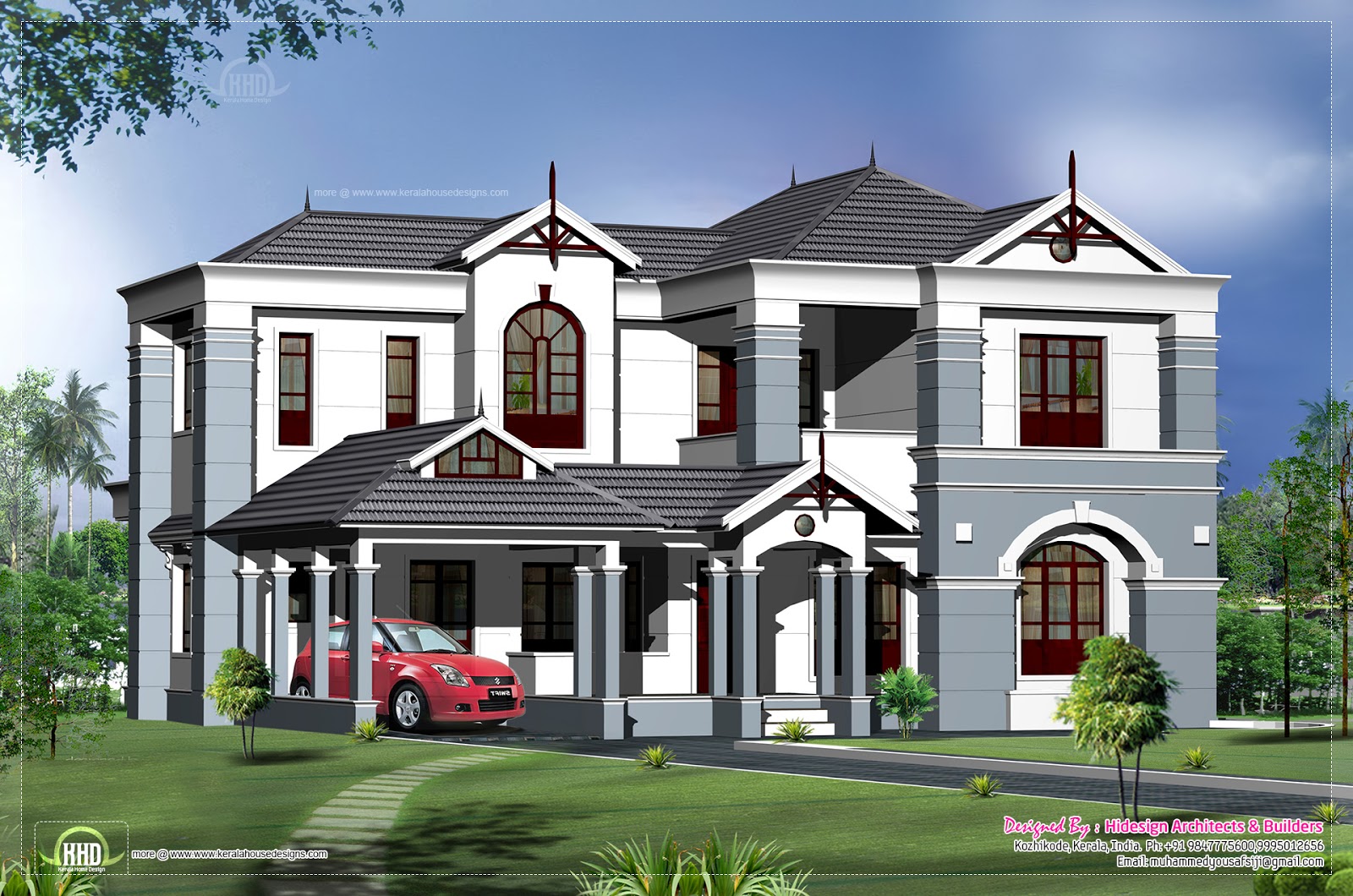  2500  sq  feet  house  elevation  design  Home  Kerala  Plans 