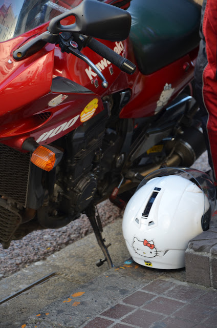 Hello Kitty on a motorbike helmet in Shinjuku