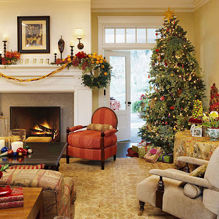 Christmas trees,fruits and fireplace decoration ideas