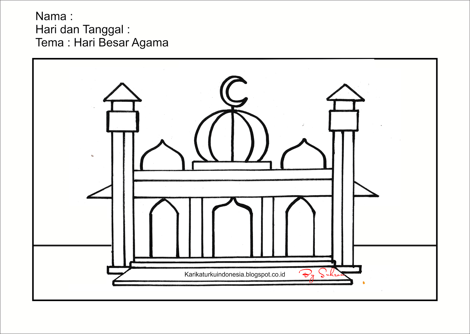 Karikaturku Indonesia: Flash Card ( Masjid )