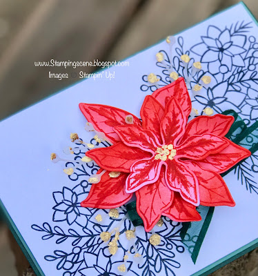 poinsettia stamp from stampin up for christmas craft and cards and stamping