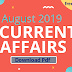 August 2019 Important Current Affairs 