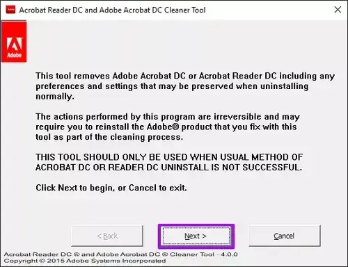 مشكلة عدم فتح Adobe Acrobat Reader DC