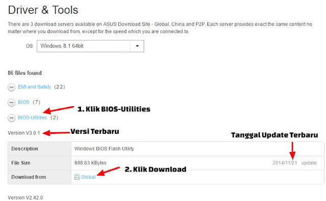 download bios utilities laptop asus terbaru