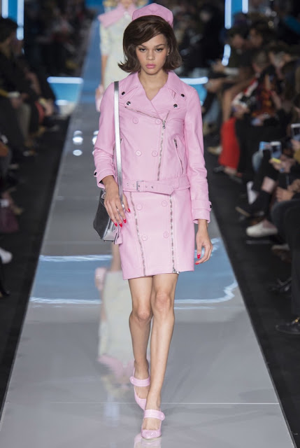 Moschino fall 2018 runway suit 1960s style