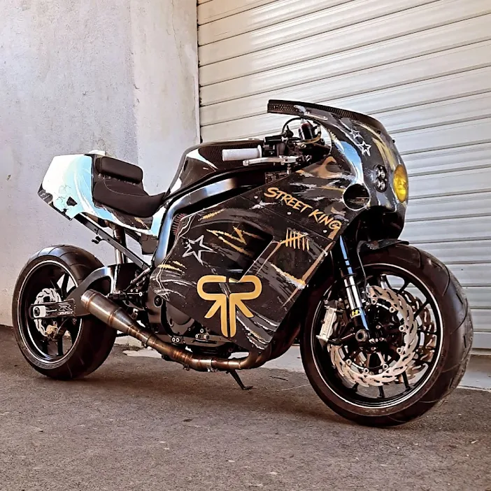 Mercenary Garage Custom Motorcycle 1989 Custom Suzuki GSXR 1100 Slingshot Single Seat Street Racer by Fast Lane