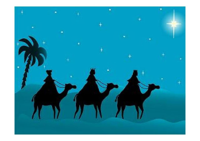 Los reyes magos camino hacia belen 