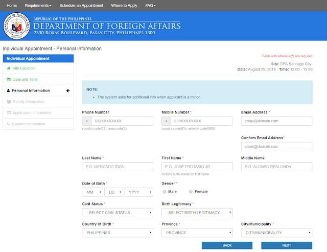 Passport Personal Details