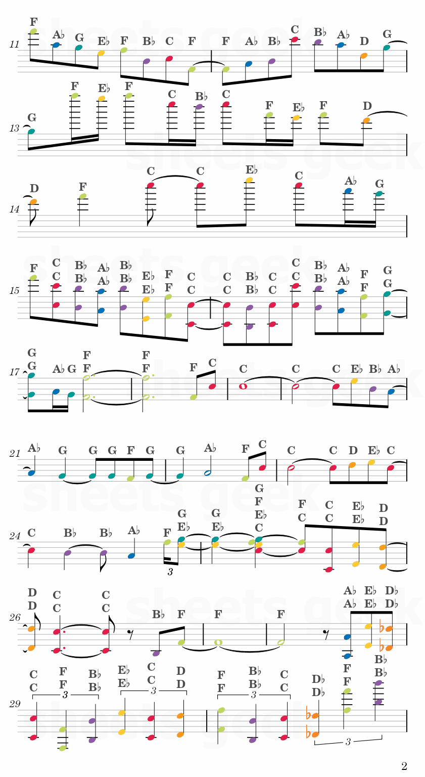 The Legend of Zelda: Tears of the Kingdom - Main Theme Easy Sheet Music Free for piano, keyboard, flute, violin, sax, cello page 2