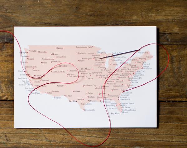 US stitching postcard