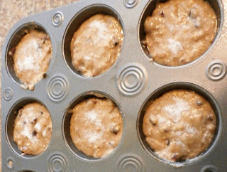 Oatmeal craisin muffins ready for the oven