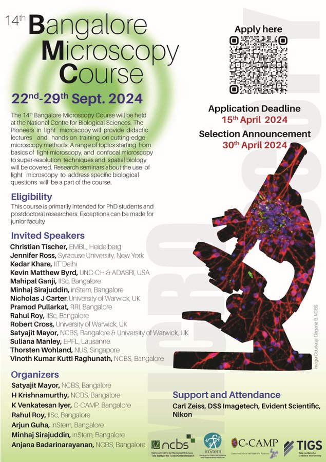 Bangalore Microscopy Course | 22nd - 29th Sept 2024