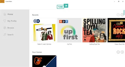 Tunein App for Windows 10