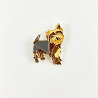 Artisan holiday gift guide: an origami Yorkshire Terrier pin