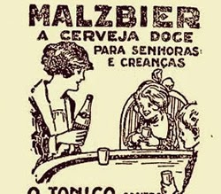 Propaganda da Cerveja Malzbier para crianças e senhoras nos anos 30.