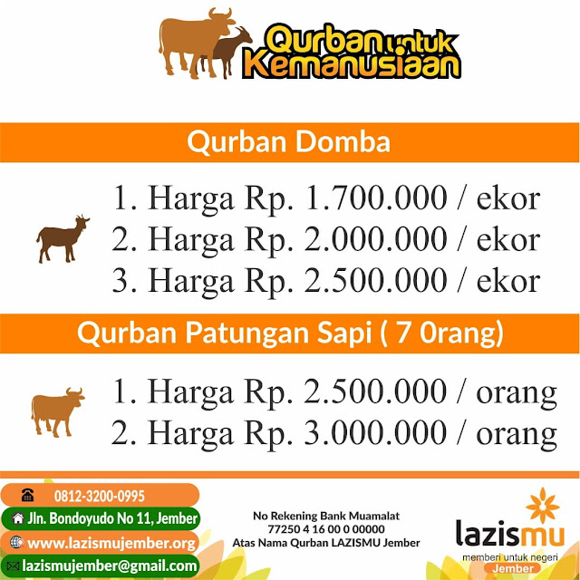 Pilihan Paket Qurban Lazismu Jember 1440 H