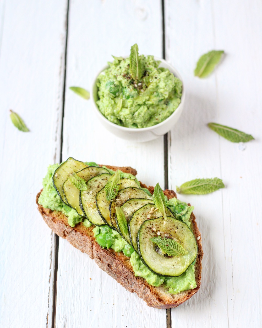 ma cuisine moi mes tartines aux petits pois aux