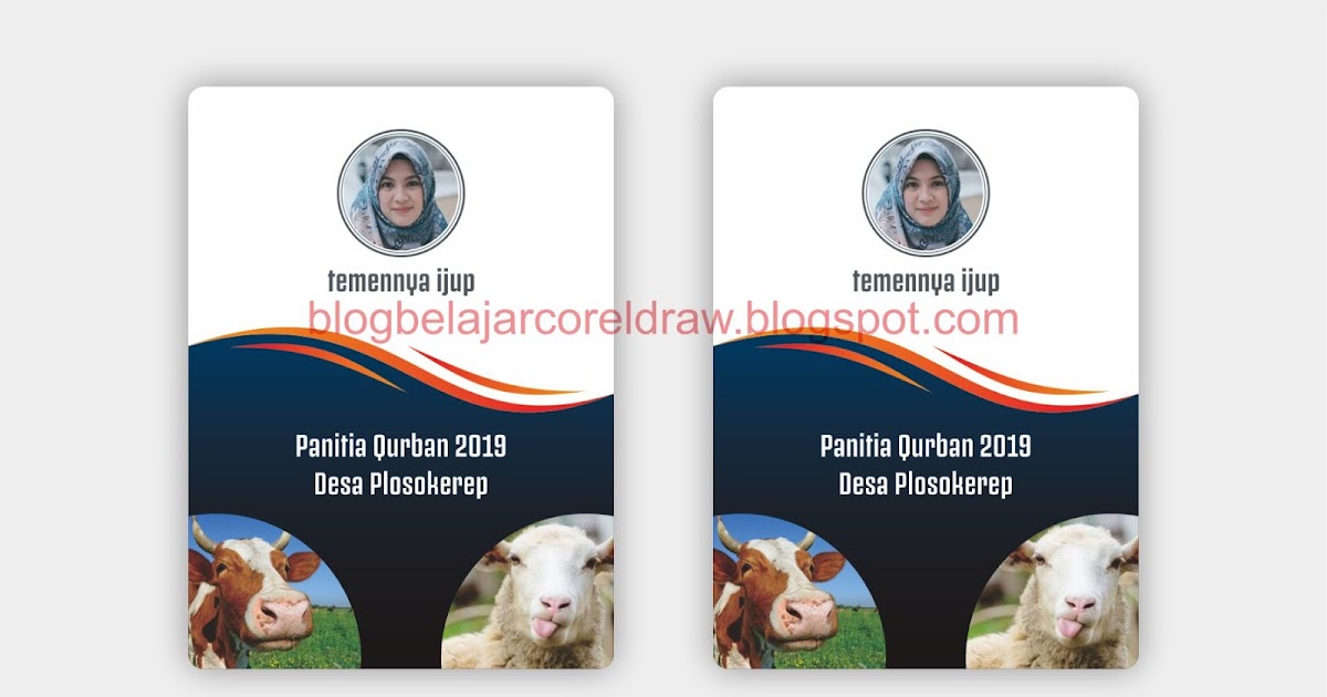  Desain  ID  CARD  Panitia Qurban Format Vector CorelDRAW 