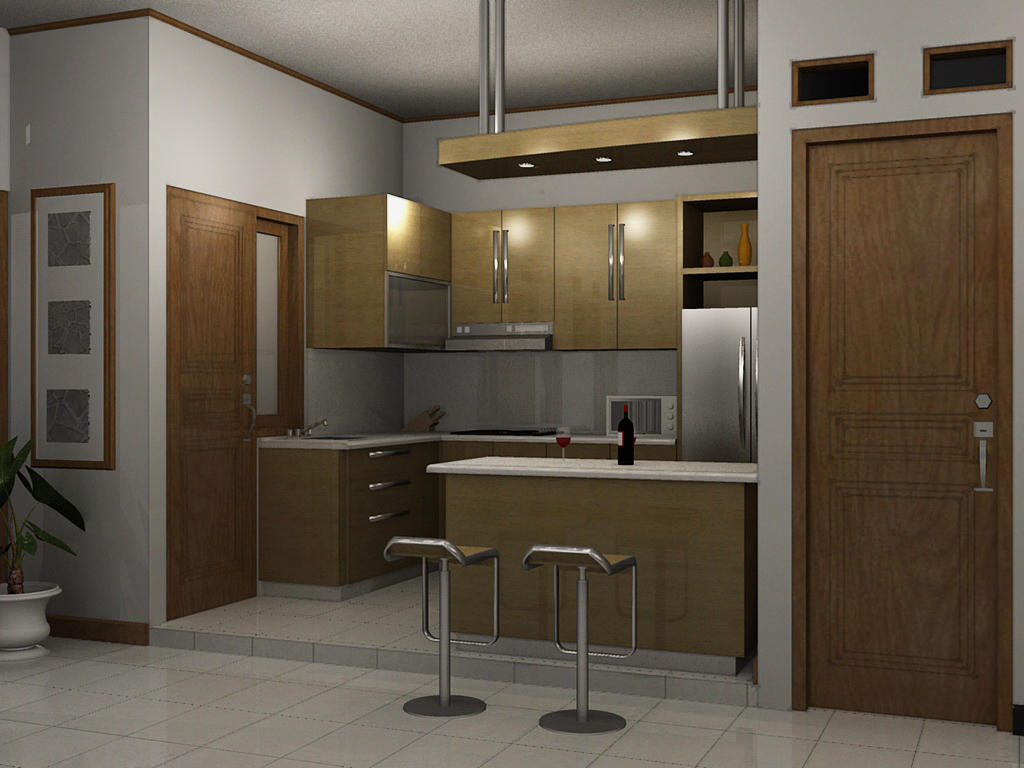 Foto dapur minimalis dengan warna bold