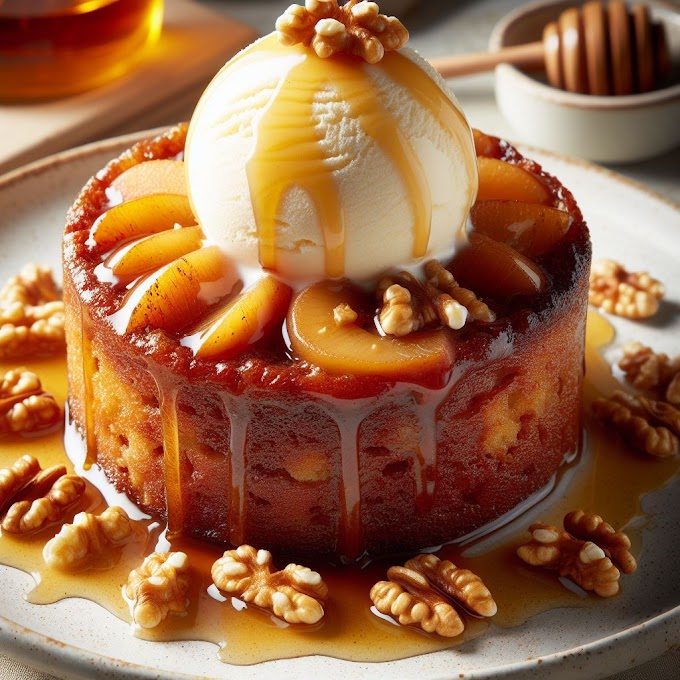 como fazer Bolo de Maçã Caramelizada com Nozes
