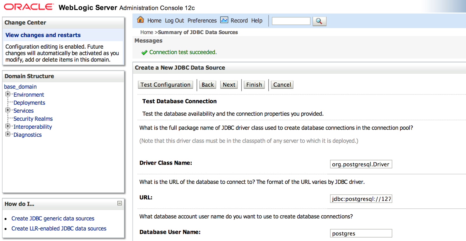 Postgresql create user console