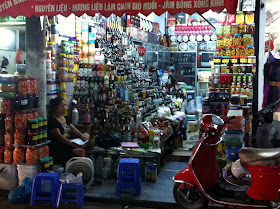Street shop in a market in Hanoi