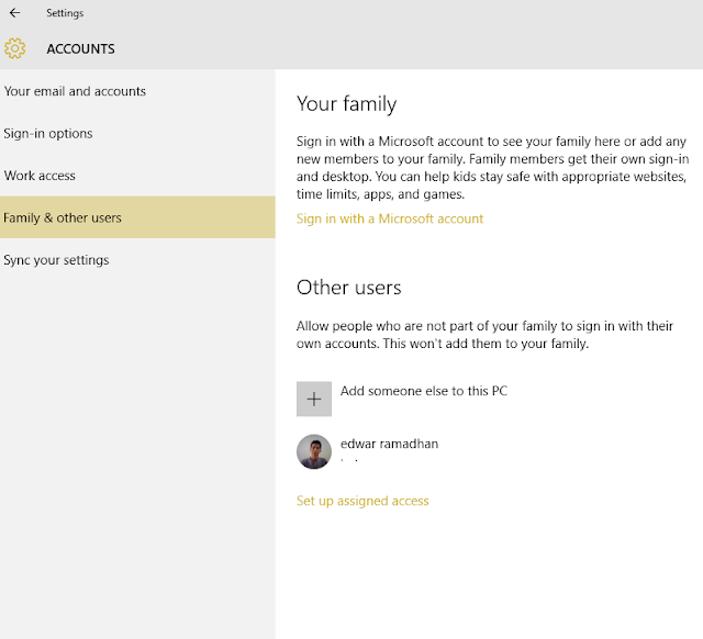 Select account-select family and other users. Well. Add a new account in the section other users. After that restart and log in to the new account that has been created.